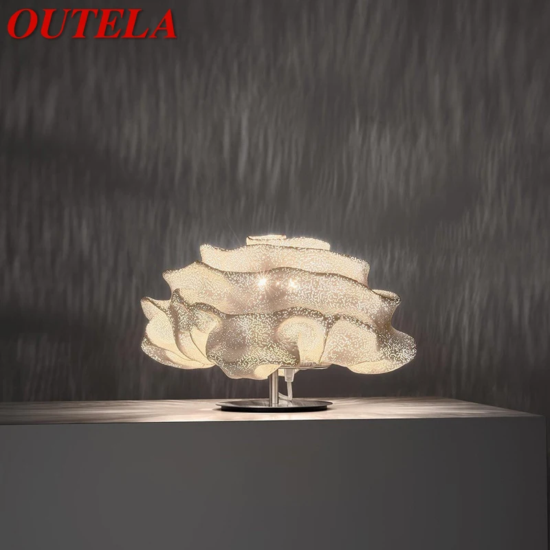 

OUTELA Nordic Table Lamp Fashionable Modern Living Room Bedroom Creative Tulip Flowers LED Decoration Desk Light