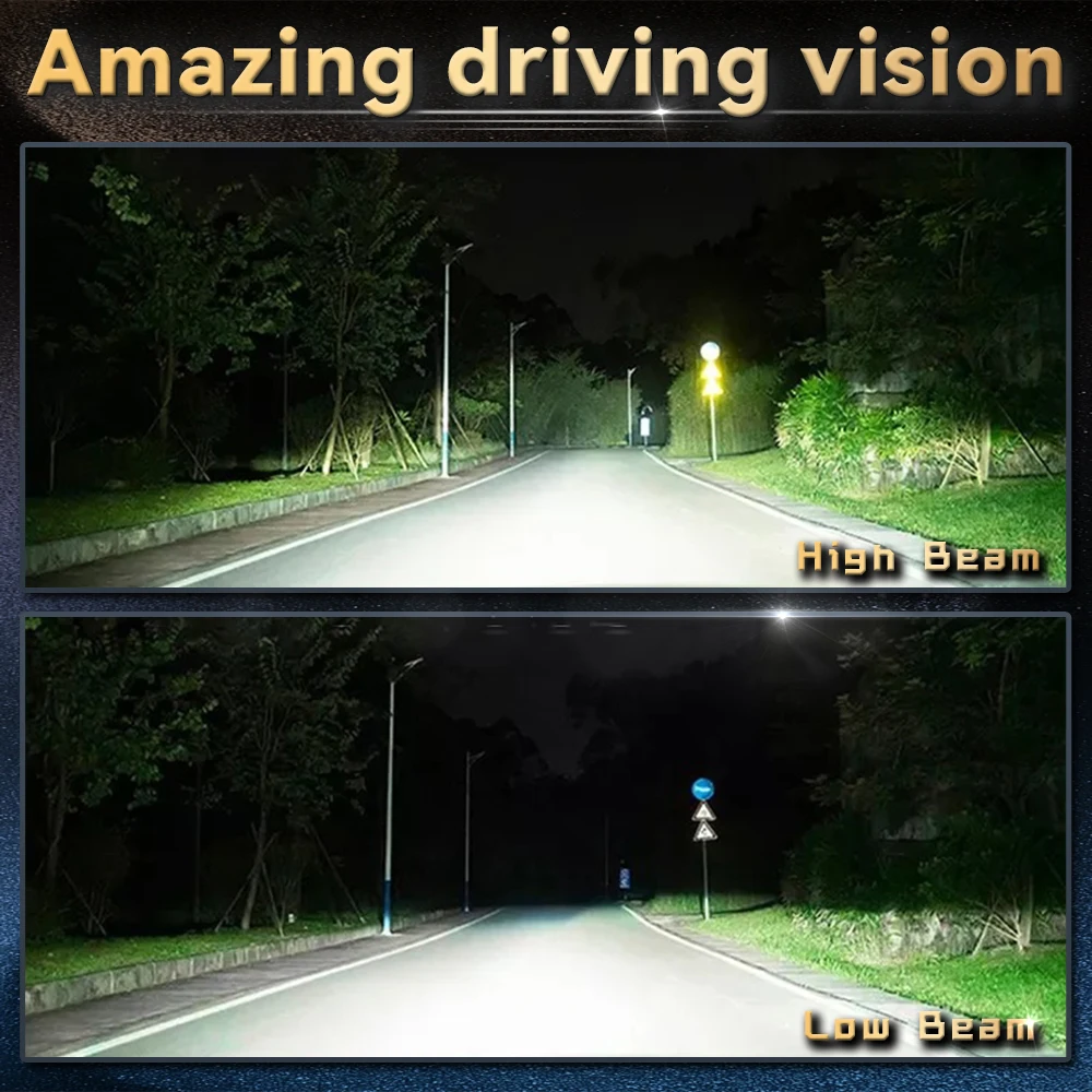 H4 Laser Lens Headlight Super Bright Spotlight Headlight Matrix Lossless Led Dual Light Lens Headlight Far and near Light Fog Li