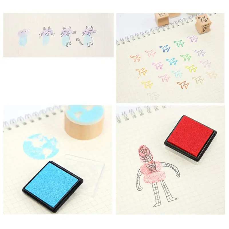 Stamp Ink Pads For Kids 20 Colors Rainbow Finger Ink Pad Washable Waterproof DIY Water-based Ink Pads 1.57x1.57In Water-Based