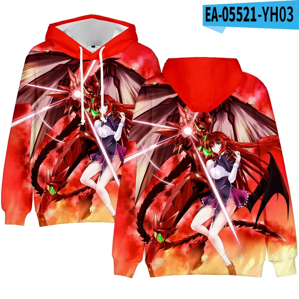 Hot Anime High School DxD 3D Print Men's Hoodie Harajuku Long Sleeves Oversized Outdoor Pullover Sweatshirt Kids Unisex Clothing