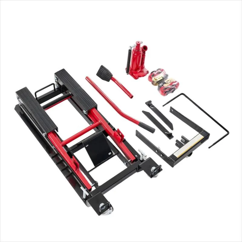 1500 رطل دراجة نارية هيدروليكية جاك الصلب أربع عجلات رافع مقبض القدمين المضادة للانزلاق طوي التوافق العالمي