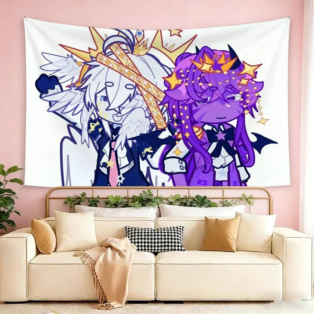 Wemmbu Eggchan Tax Duo Flags Wall Hanging Tapestry Outdoor Garage Room Decorative flag Background