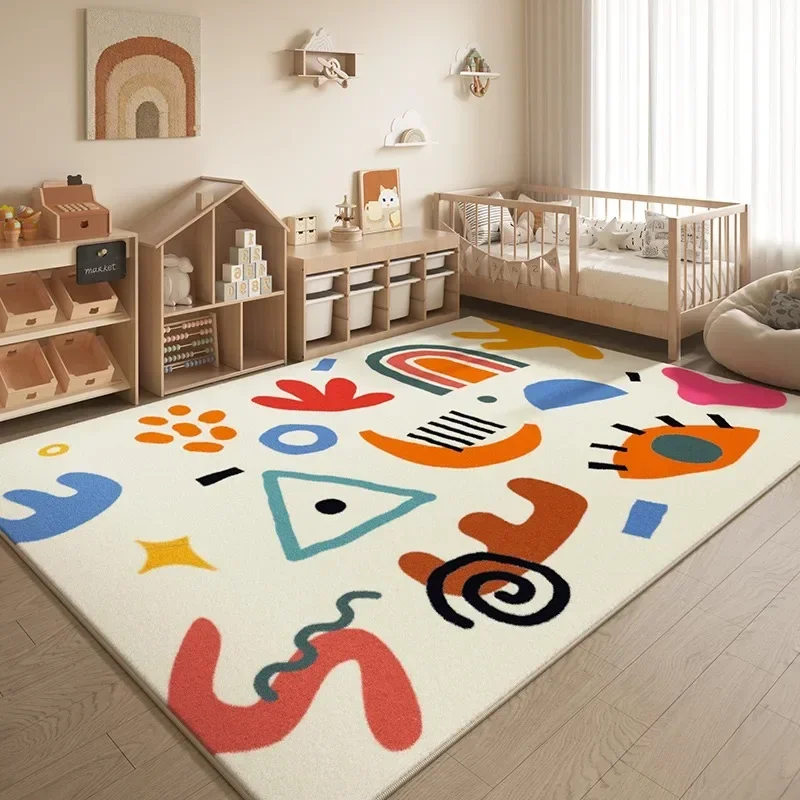 

Креативный мультяшный коврик — плюшевый нескользящий напольный коврик для детской комнаты и спальни, легко чистящийся прикроватный ковер для гостиной