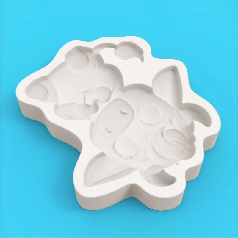 Healing-Themed Cow Dessert Mold, Playful Heart-Shaped Silicone Mold, Chocolate Fondant Making Tool - view 6