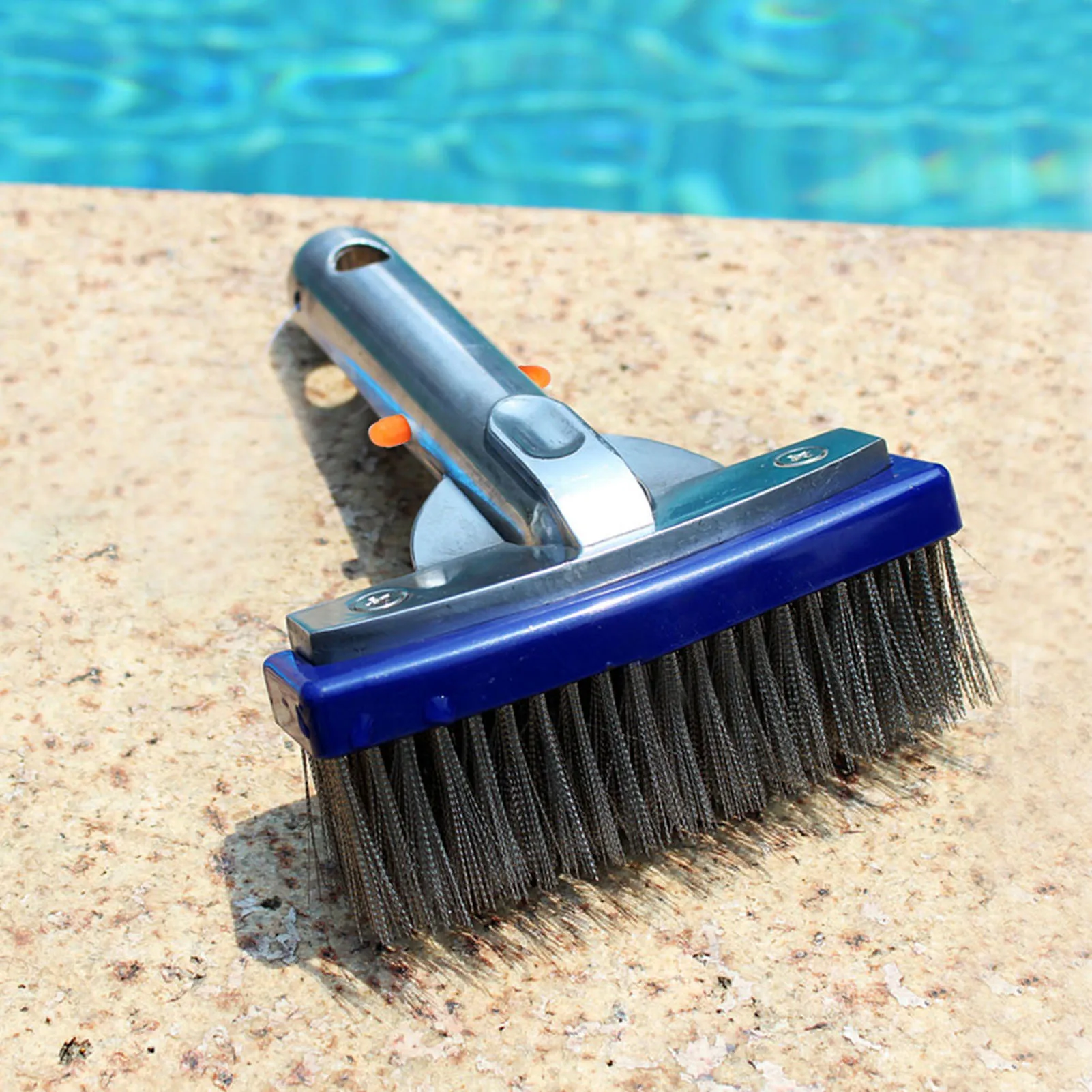 5.5in Swimming Pool Stainless Steel Brush for Spa Pond Floor Wall Cleaning Equipment