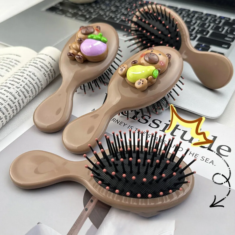 New ABS Capybara Air Cushion Comb Hair Styling Tool Folding Hair Combs Portable Cartoon Kapibala Airbag Comb Women