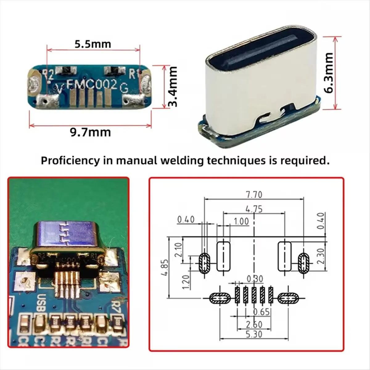 RECOMENDAR】10Pcs USB Connector Type C Female Jack 5Pin SMD SMT Type-C Socket Charging Port Type-C Female Socket Connector - view 6