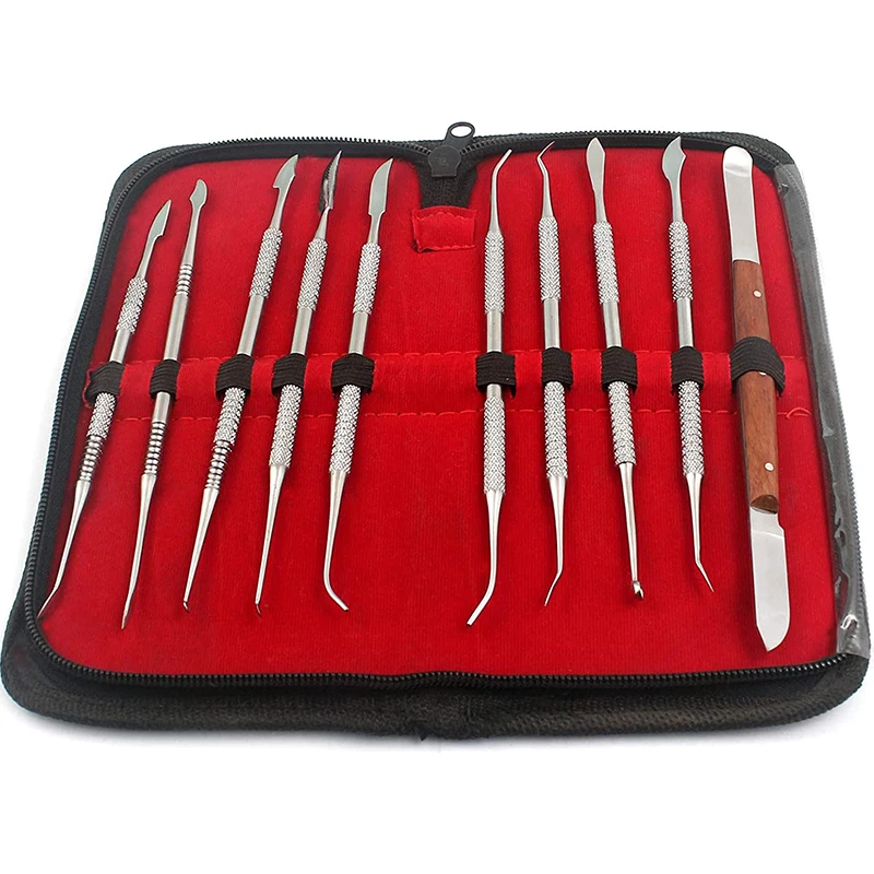 10pcs/set Dental Wax Carving Tools Spatula Plaster Knife Practical Versatile Teeth Whitening Kit Dentistry Instrument Tools