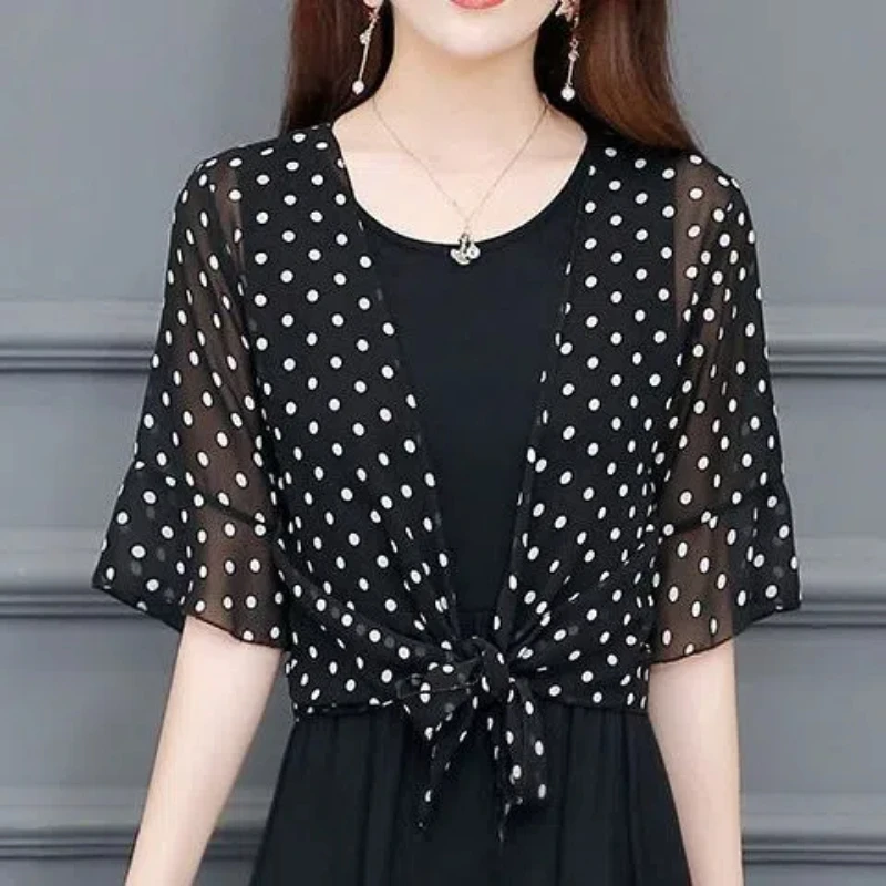 

Small Coat Chiffon Small Coveralls with Shoulders Sun Protection Short Coat Cardigan Single Piece Shawl