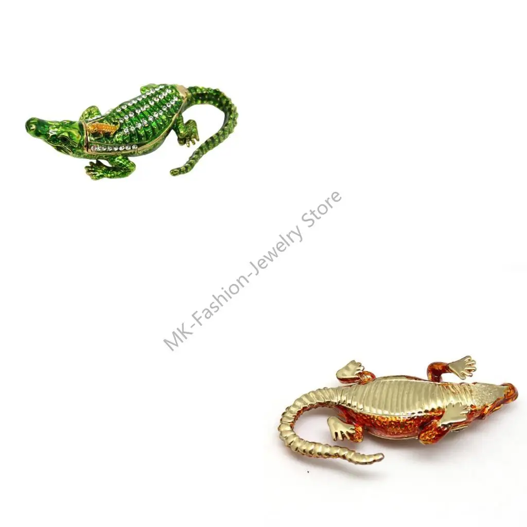 

Q6PF Alloy Crocodiles Jewelry Box Secure Closure Systems Organized Storage for Jewelry Collection