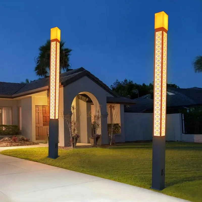 80w 야외 정원 조명 IP65 방수 Led 안뜰 조명 정원 포스트 라이트 빌라 커뮤니티 LED 잔디 조경 램프