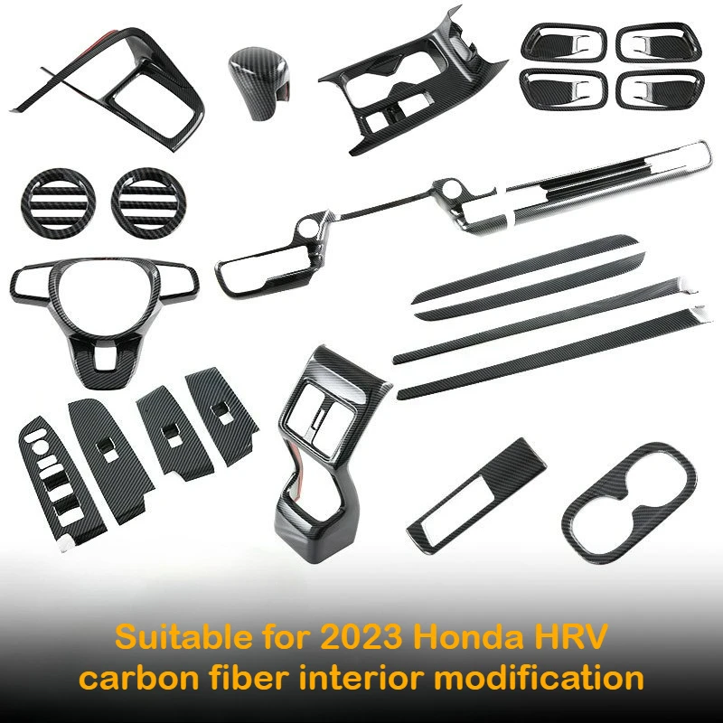 

For 2023 Honda HRV Gear Shift Frame Air Vent Trim Center Console Inner Door Trim Interior Accessories Modification
