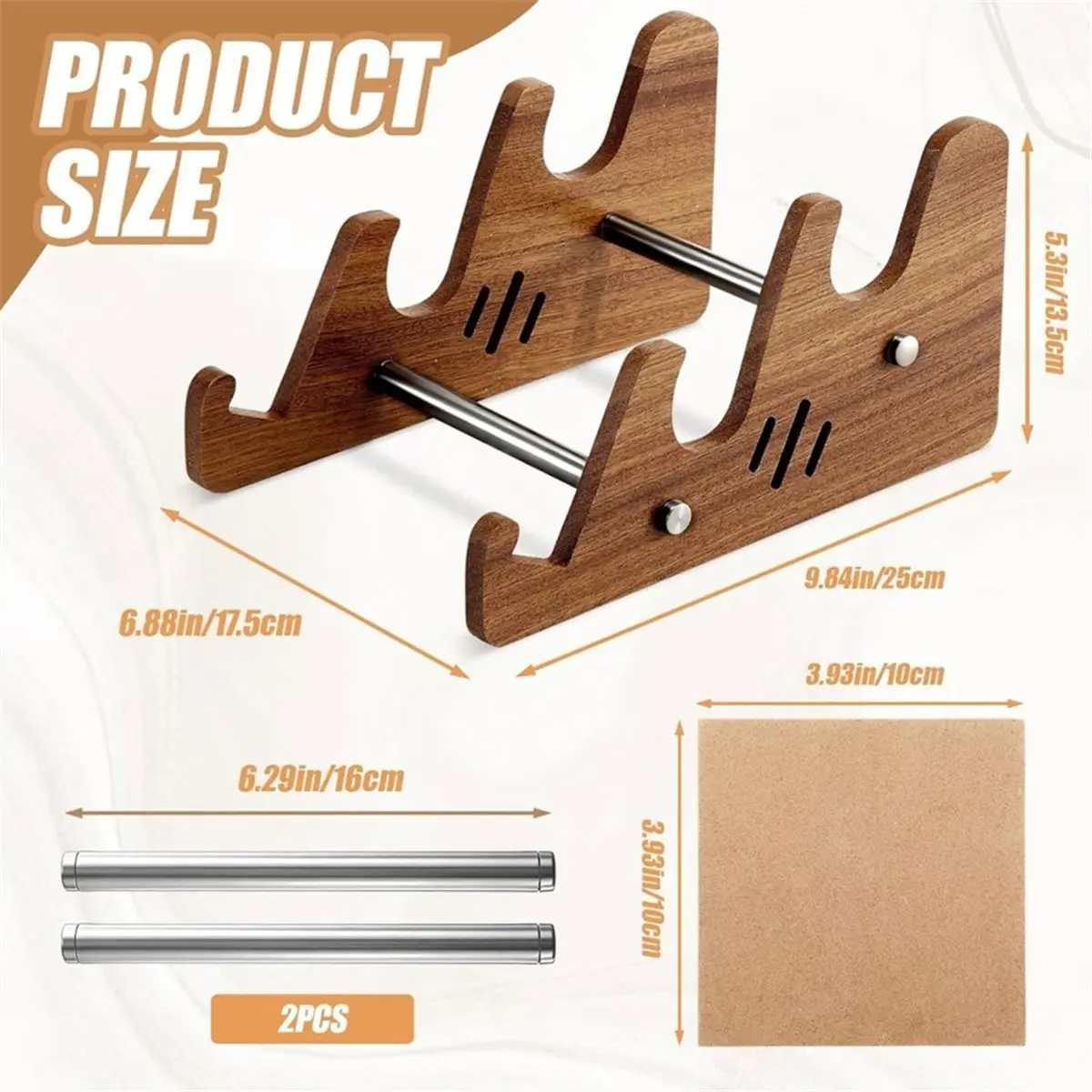 Eco-friendly Keyboard Display Stand, 3-Tiers Wooden Stand Holder for Desk Keyboards Display Shelf Tray for Computer Tablet Pictu