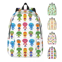 Noodle & Pals Micro Super Simple Cool Backpack with Pocket Travel Nursery Rhymes Songs Daypack for Men Women College Canvas Bags