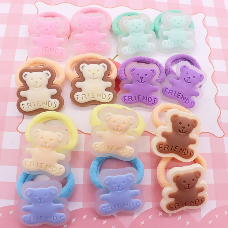 

2Pcs Bear Lovely Cute Friends Hair Bands Decorations Ties Hairbands Children Headband Hair Rope Hair Accessories Gift