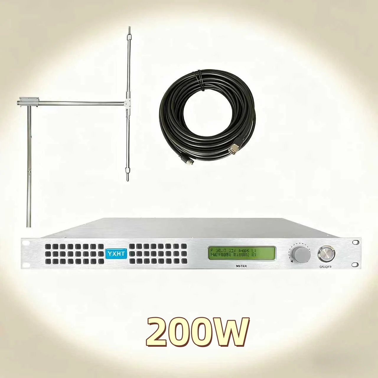 

110V/220V Supported YXHT-200W FM Transmitter Kit, Smart Fan Cooling, Low Noise for Radio Broadcast, Church, Resort Hotel