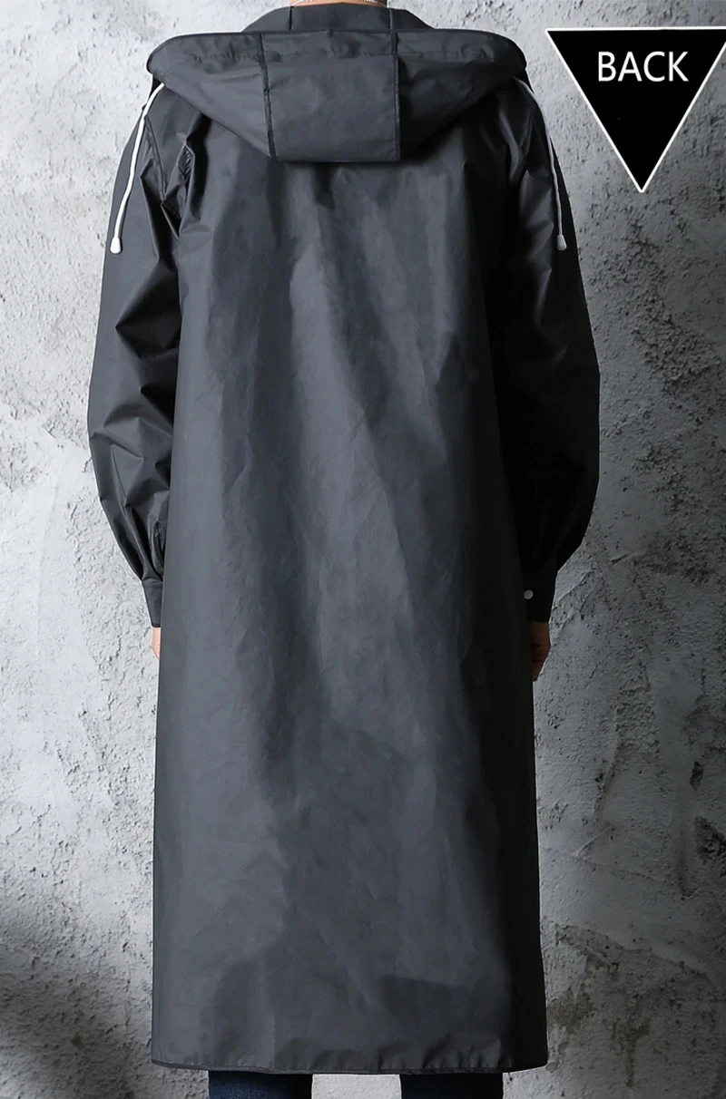 Fashion Black Adult Windbreaker Style Waterproof Long Raincoat Women's Men's Hooded Outdoor Motorcycle, Bicycle, Hiking, Fishing 10 S90c28522558c4efc8ff05a43835922aeQ