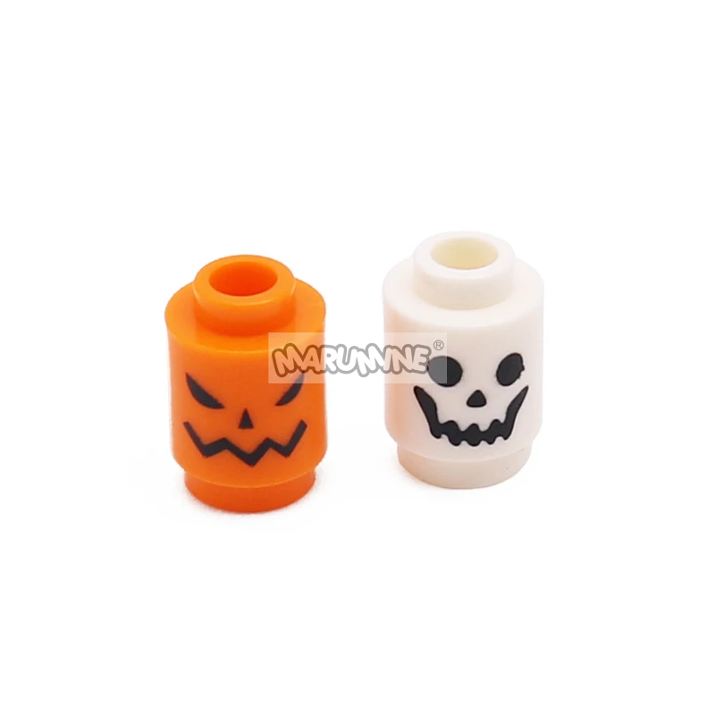 Marumine 40 sztuk Halloween 1x1 okrągła głowa ducha 3062 30068 akcesoria małe cząstki Model figurki sceny miasto zabawki dla dzieci prezenty