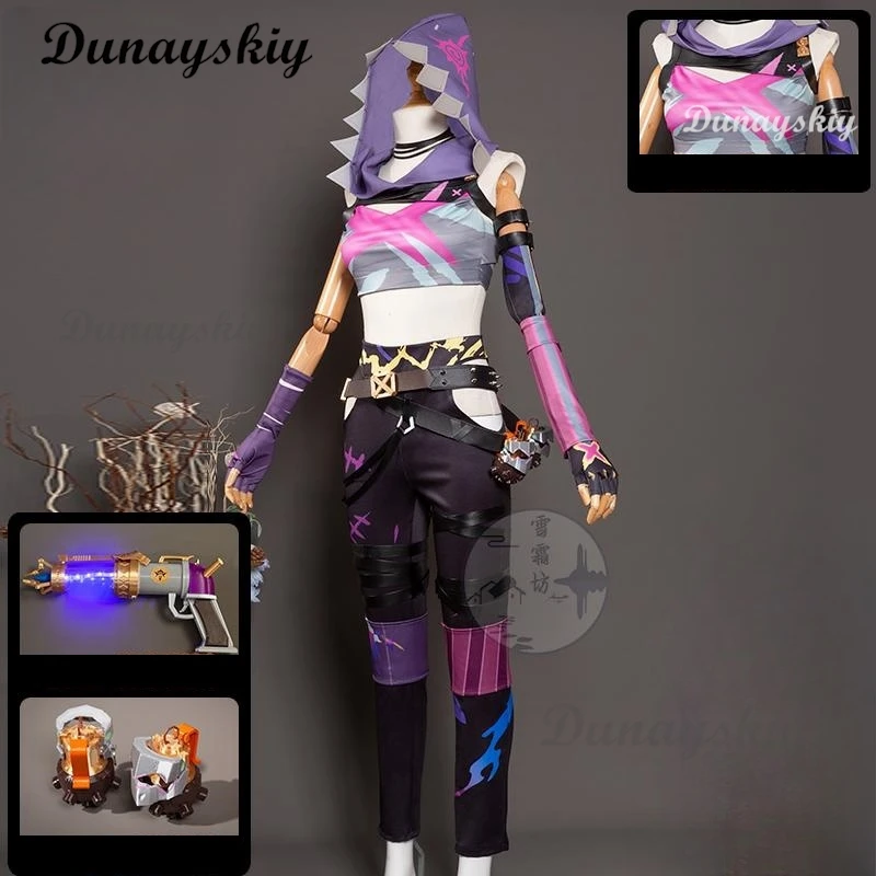 Arcane Jinxx Косплей Фэнтезийный женский костюм с капюшоном, шарф, парики, 2025 г., игра LoL TV 2, костюм, маскировка, наряды для взрослых женщин по индивидуальному заказу