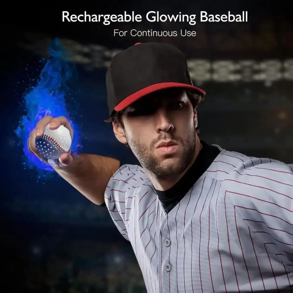 

Children 6 Colors LED Glow Baseball RGB 2 Shining Modes Glow Baseball Faux Leather Night Decorative Simulation Baseball Home