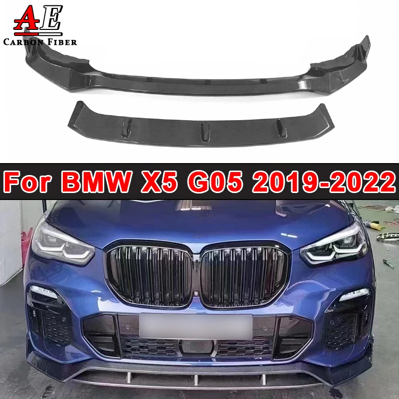 Carbon Fiber Front Bumper Spoiler Lip Lower Guard Plate Splitter For BMW X5 G05 2019-2022 Front Lip Diffuser Body Kit