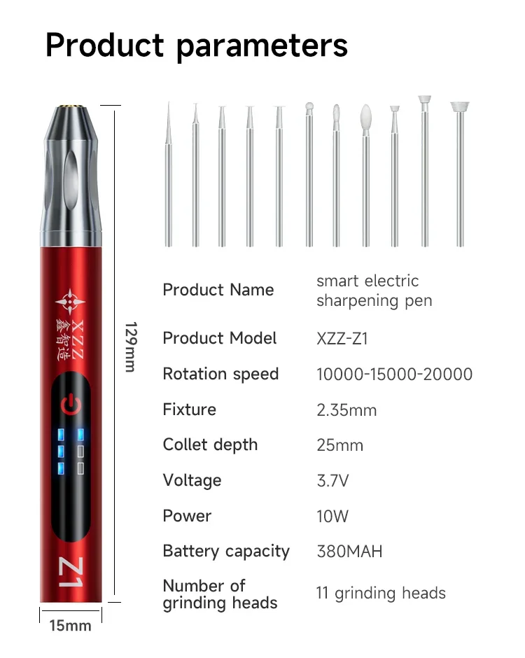 XZZ-Z1 Electric Polishing Pen Speed Rotary Typc-C Rechargeable Grinder Motherboard IC Chip Polishing Carving