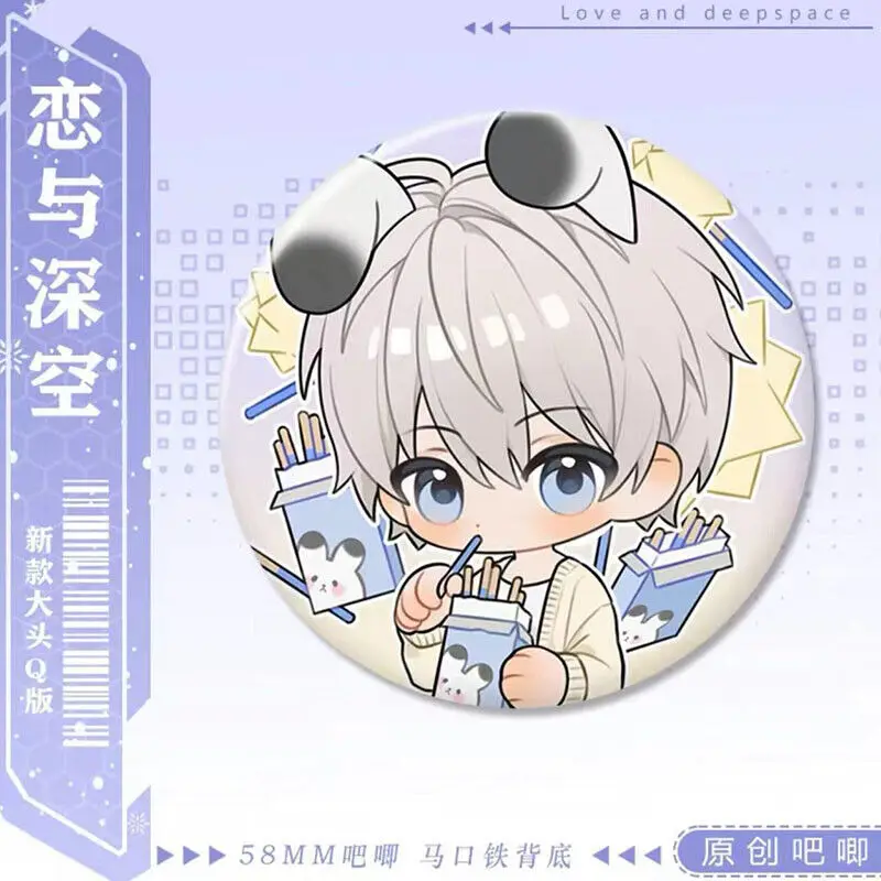 الحب والفضاء العميق سيلوس زين رافاييل كزيفير ليزر أنيمي المعادن Q طبعة شارة شعار بروش تأثيري هدية