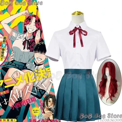 Somei Yoshino Anime Yakuza Fiancé: Raise wa Tanin ga Ii Cosplay Costume Red Curly Wig School Uniform JK Women Dress Holloween