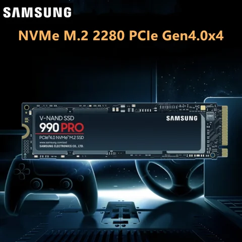 Samsung 990 PRO SSD 1TB PCIe 4.0 M.2 2280 Internal Solid State Hard Drive Read Speeds Up to 7,450 MB/s for High End Computing