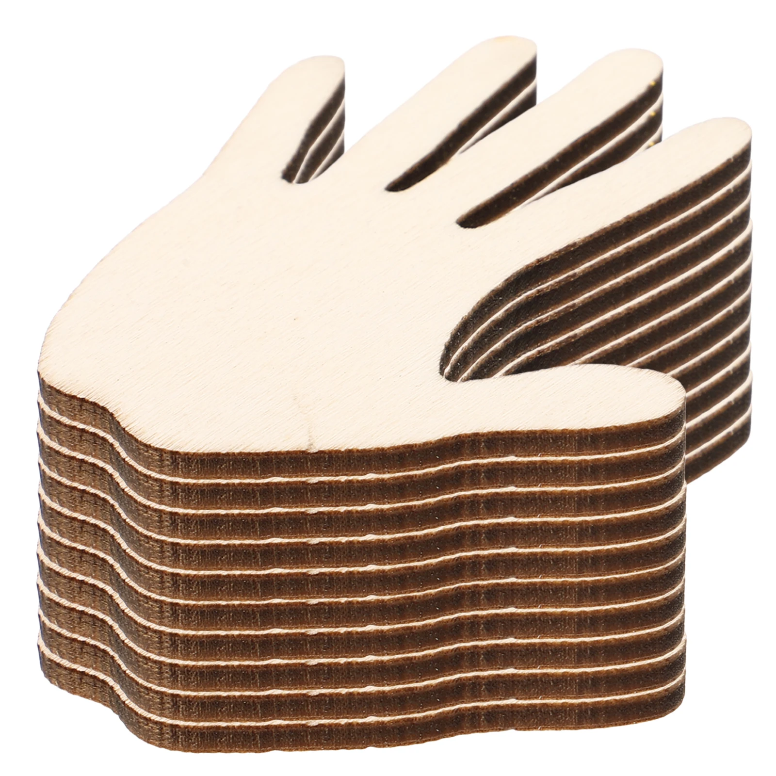 

10 Pcs Wooden Decorative Accessories Hand Shaped Cutouts for Crafts DIY Painting Unfinished Wood Flags Cute Palm Pieces