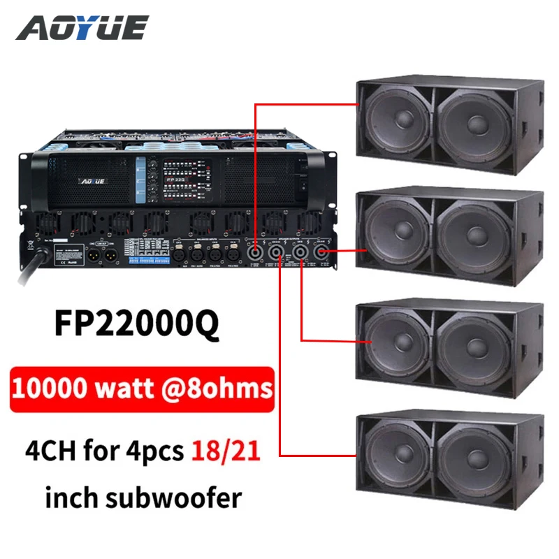 FP22000Q 4 Channel High Power DJ Audio Bass Amplifier 4000 Watts