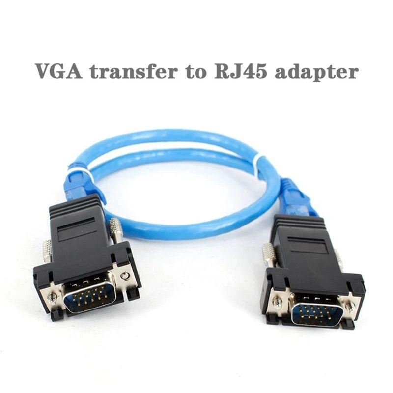 Удлинитель RJ45 к VGA «папа» к LAN CAT5 CAT6 RJ45 Сетевой кабель Ethernet Женский адаптер Компьютерный дополнительный переключатель Конвертер