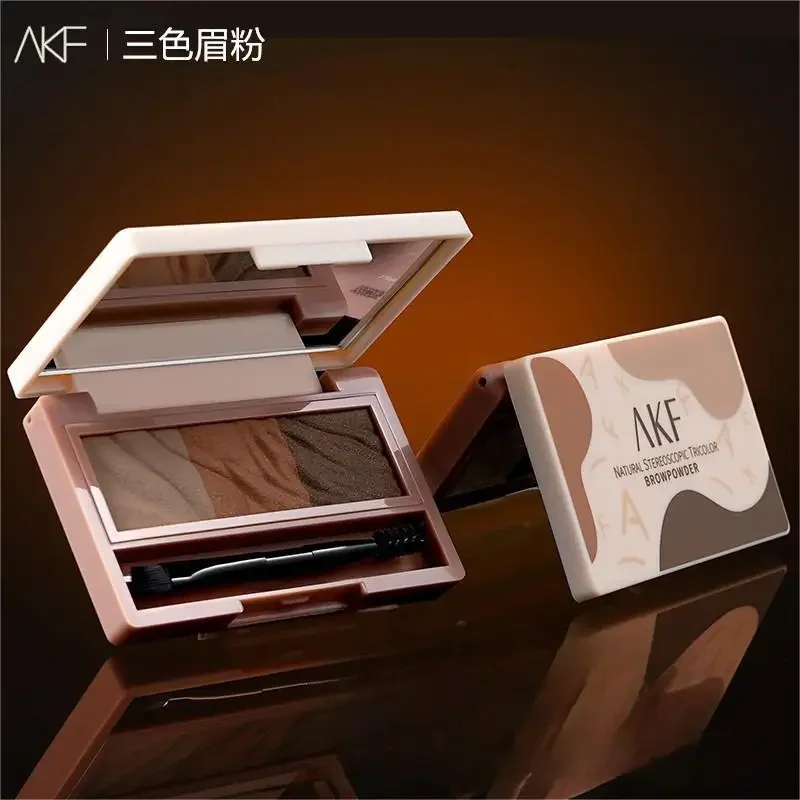 

AKF Three Color Eyebrow Powder Natural Three-dimensional Waterproof Eyebrow Makeup Rare Beauty Cosmetics Long-lasting Eye Brow