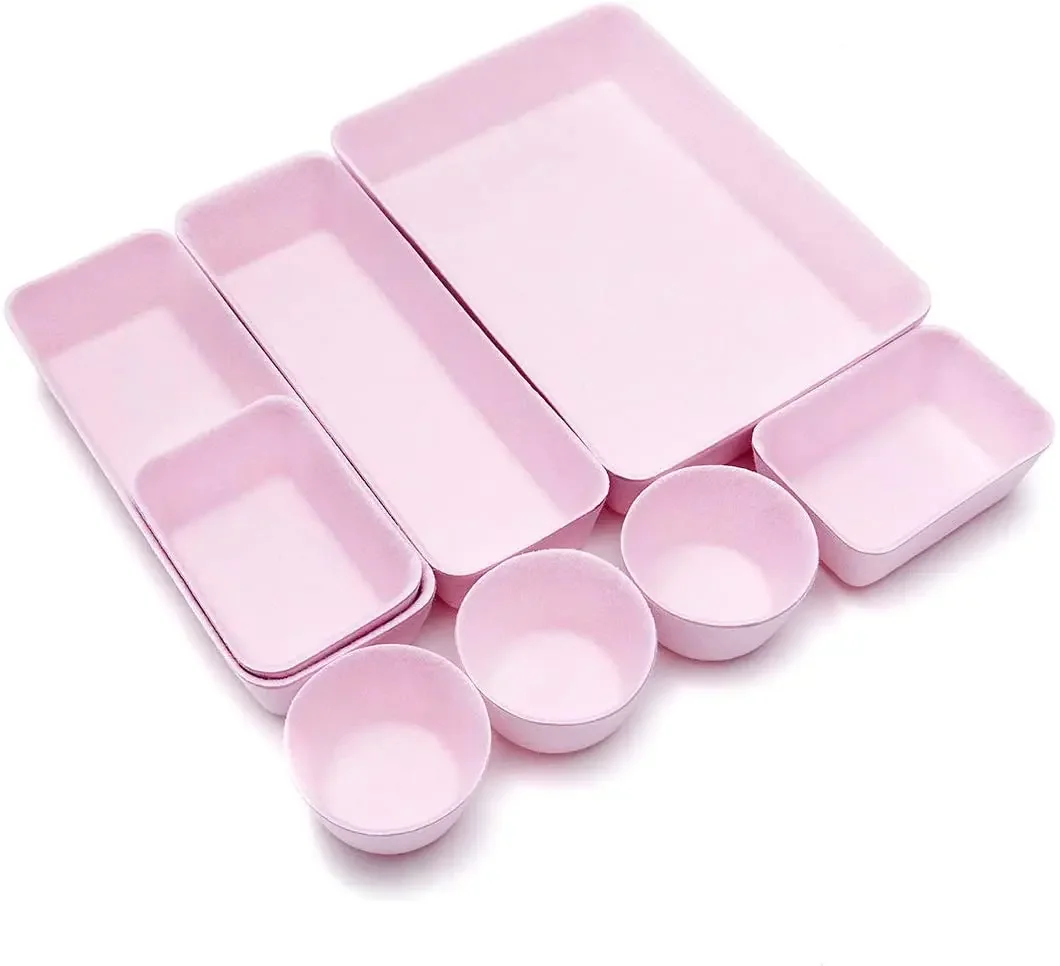 8pcs/Set Drawer organizers bins felt storage bin office organizer Shallow Small Desk organizer trays Draw dividers festival gift