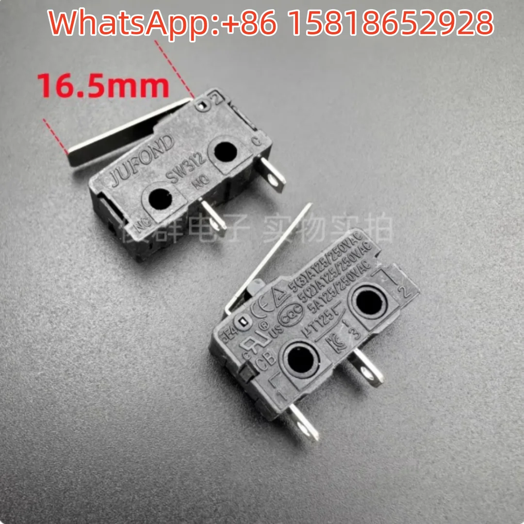 10PCS SW312 Micro Switch 5A 250VAC Stroke Limit Detection 2 Pins Normally Open with Handle