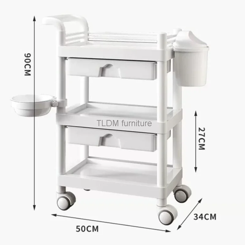 Spa Rolling Lash Salon Trolley Pedicure Nails Cosmetic Hairdresser Salon Trolley Beauty Carrito Auxiliar Salon Furniture WKST