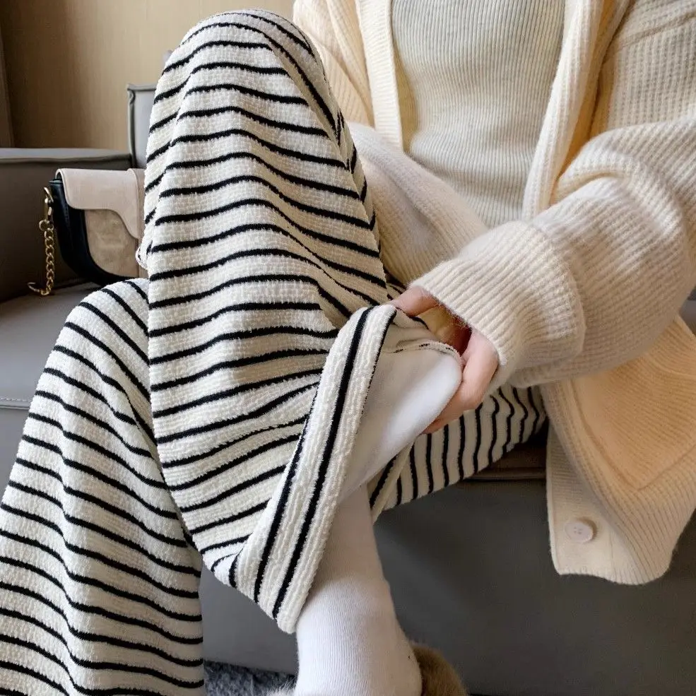 Pantaloni da donna in velluto stile coreano minimalismo elastico confortevole gamba dritta High-Street antirughe viaggi vacanze per tutte le stagioni