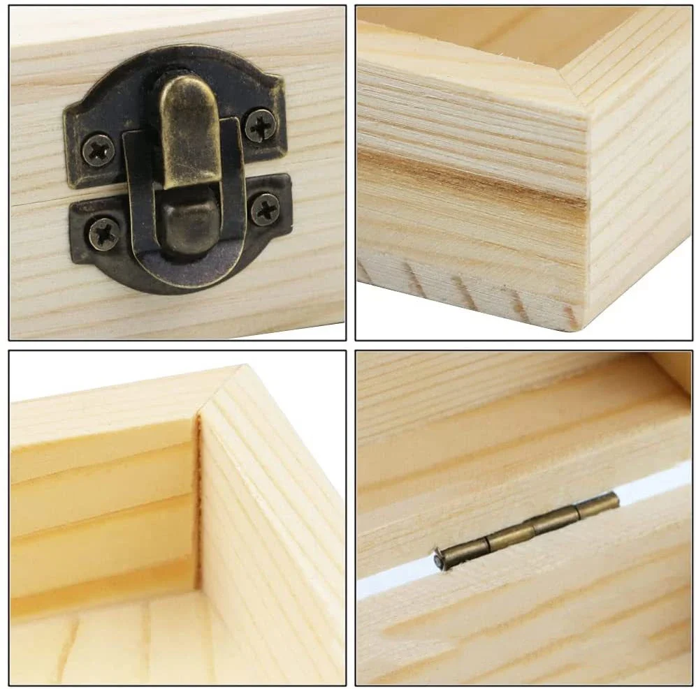 صندوق تخزين خشبي مع غطاء مفصلي، علبة متينة متعددة الوظائف، صناديق مجوهرات للحرف اليدوية بنمط حروف الفراشة الوردية المنزلية