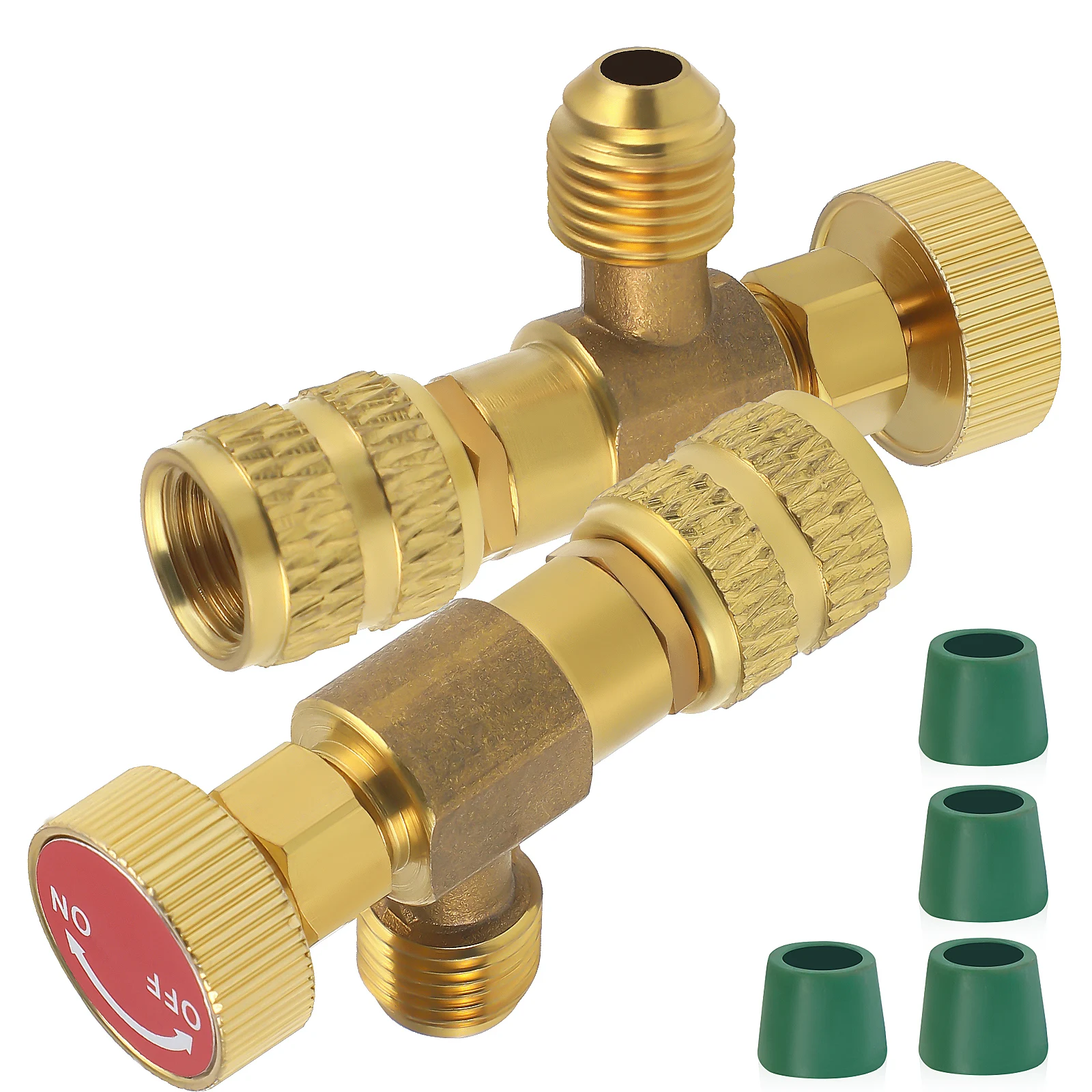 

2Pcs Brass Air Conditioner Refrigerant Safety Valve Filling Charging Replacement Valve R410 Precise Control Leak-Free Tool