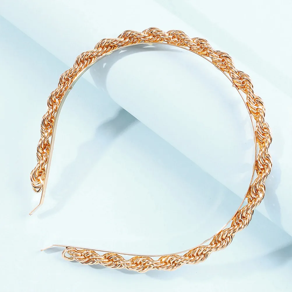 Metal Hair Hoop Elegant Chain Design Lightweight Comfortable Daily Wear Party Bridal Headband Women Fashion Head Band