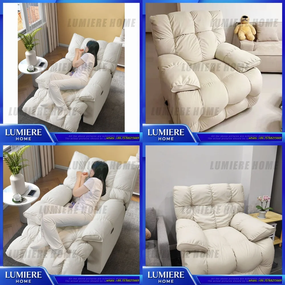 

Электрический диван-кресло с откидной спинкой для гостиной, диван-качалка для одного человека с регулируемым подголовником и поясничной поддержкой