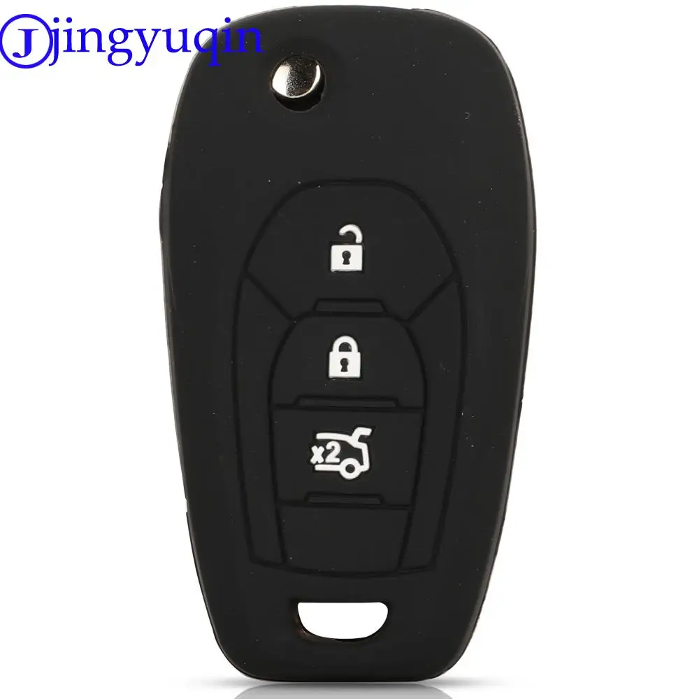 jingyuqin Silicone 2/3 Button Remote Car Key Shell Fob For Chevrolet Cruze Aveo 2014-2018 Car Key Case Folding Flid Parts