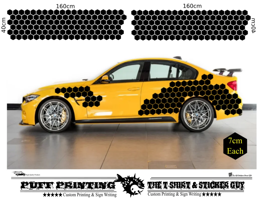 

Car Camouflage kit solid hexagon honeycomb side stickers decals racing