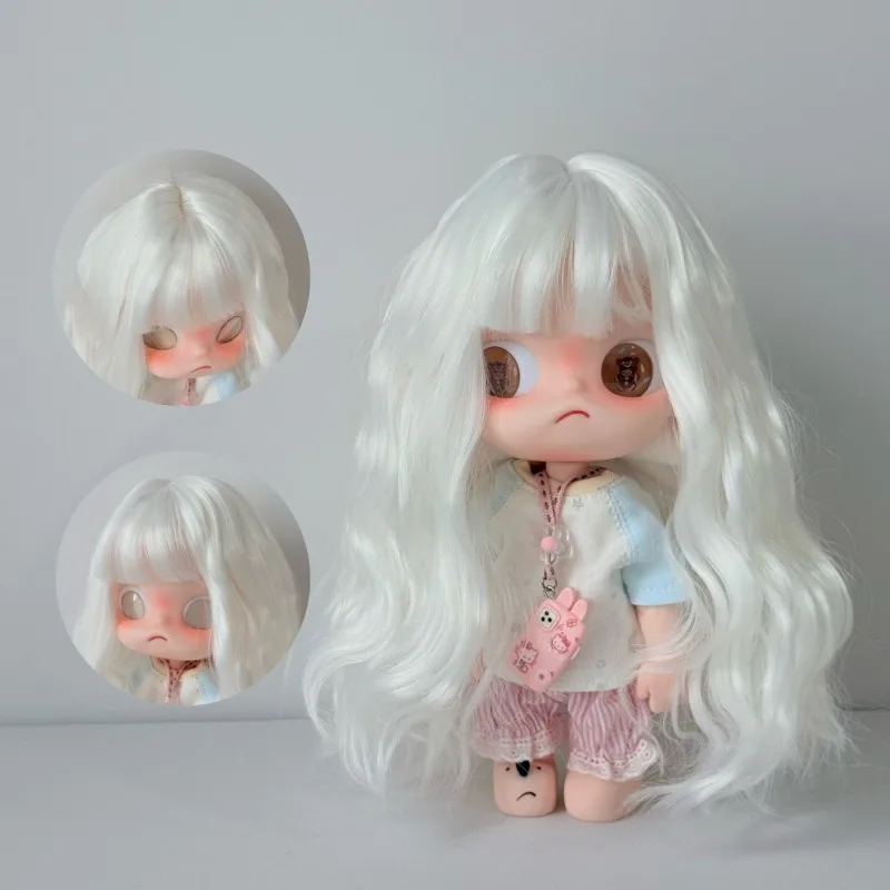 Fashion Doll Princess Style Long Style Headgear 2D Doll Girl DIY Makeup Accessories Children Toy Doll Dress Up Ripple Wig Cover