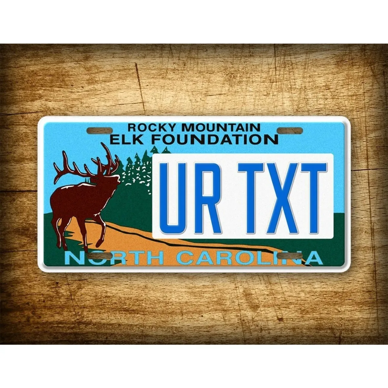 Personalized North Carolina Wildlife Elk Metal Tag, Home Decor Wall Accent