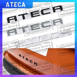 Metal For ATECA Logo Letter Emblem Car Fender Rear Trunk Sticker Badge Styling Glossy Black Chrome Silver Grey