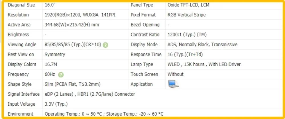 NE160WUM N65 NE160WUM-N65 FHD 1920x1200 16 inch Laptop Display LCD Screen IPS No-touch Panel 60Hz