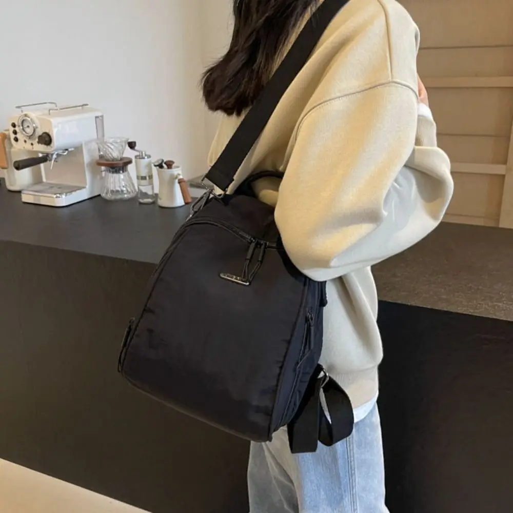 

Creative PU Sport Nylon Backpack Small Pack Solid Color Solid Color Shoulder Bag Korean Style Handbag Retro Backpack Students