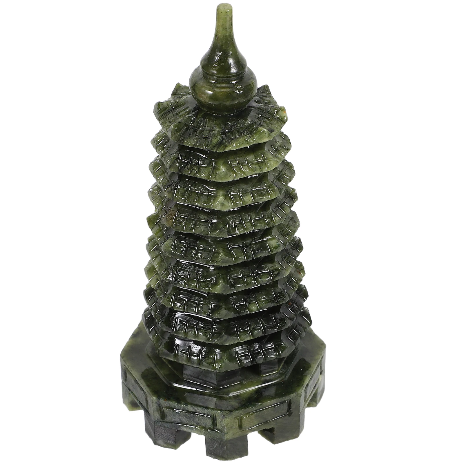 

Jade Wenchang Tower Pagoda Statue Buddhism Temple Sculpture Decor Traditional Chinese Ornament For Home Decor Artistic Figurine