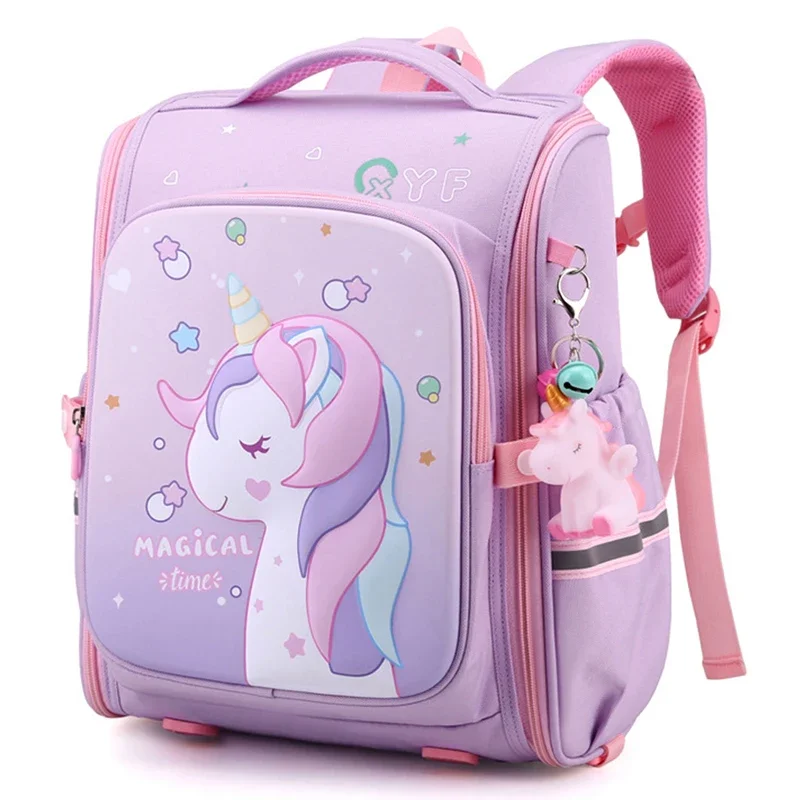 Nuevas mochilas escolares para niñas, mochilas con estampado de unicornio rosa para niños, mochilas escolares bonitas para estudiantes de guardería,